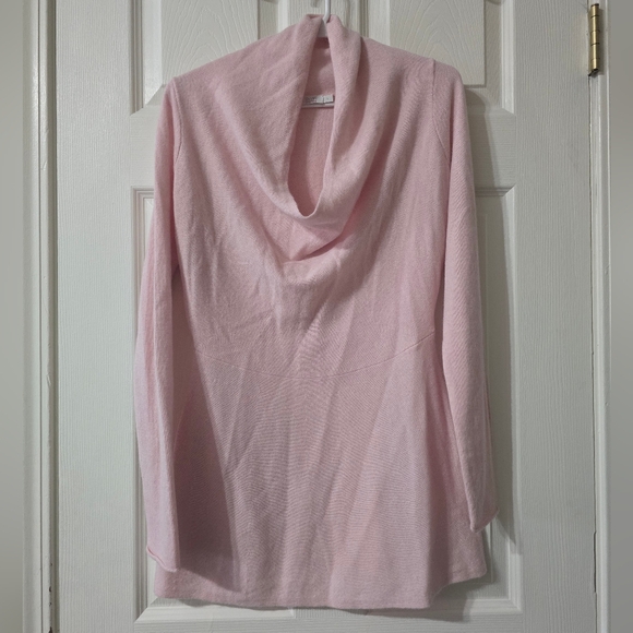 Raffi Sweaters - Raffi Cashmere Cowlneck Tunic Sweater in Light Pink, Lagenlook, Sz Small, EUC!